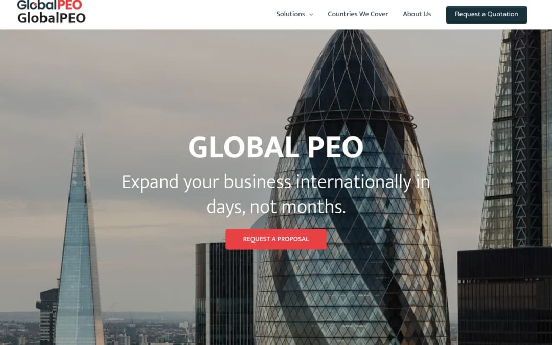 Global PEO platform screenshot
