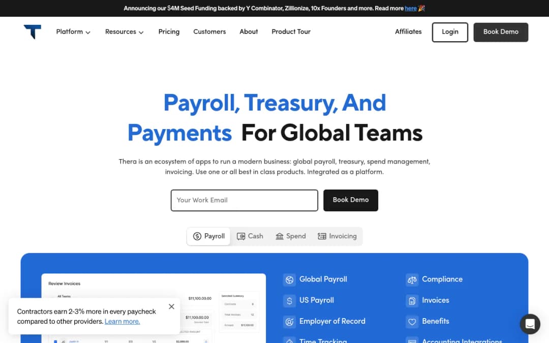 Thera platform screenshot