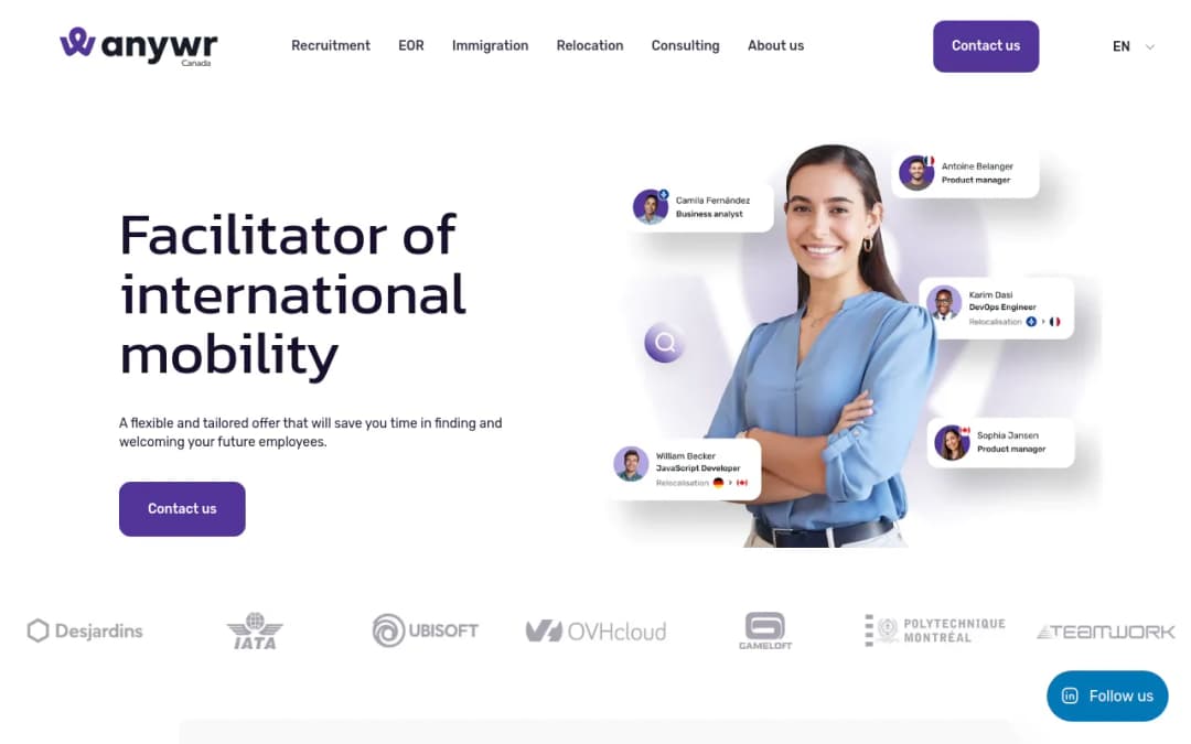 Anywr Canada platform screenshot