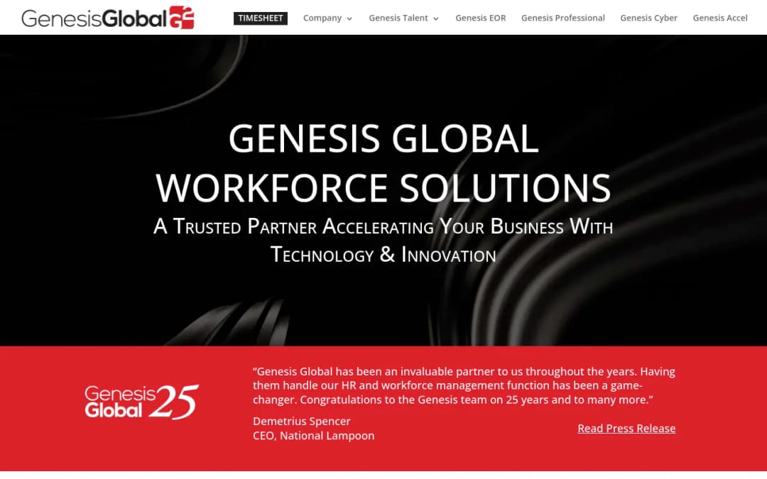 Genesis Global Workforce Solutions platform screenshot