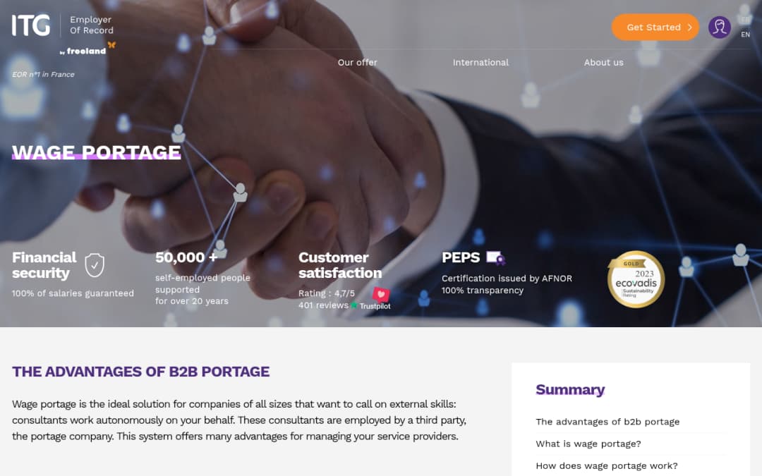 ITG Group platform screenshot