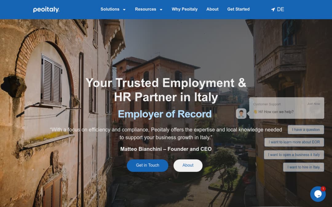 PeoItaly platform screenshot