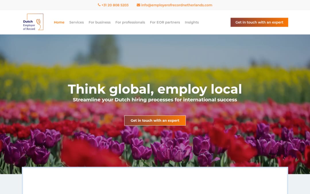Employer of Record Netherlands platform screenshot