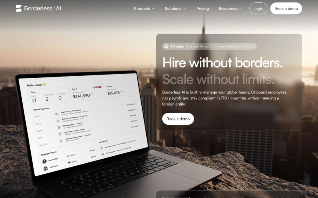 Borderless AI platform screenshot