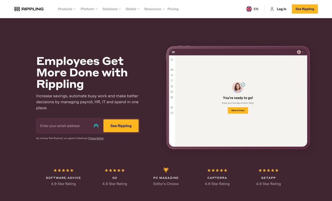 Rippling platform screenshot