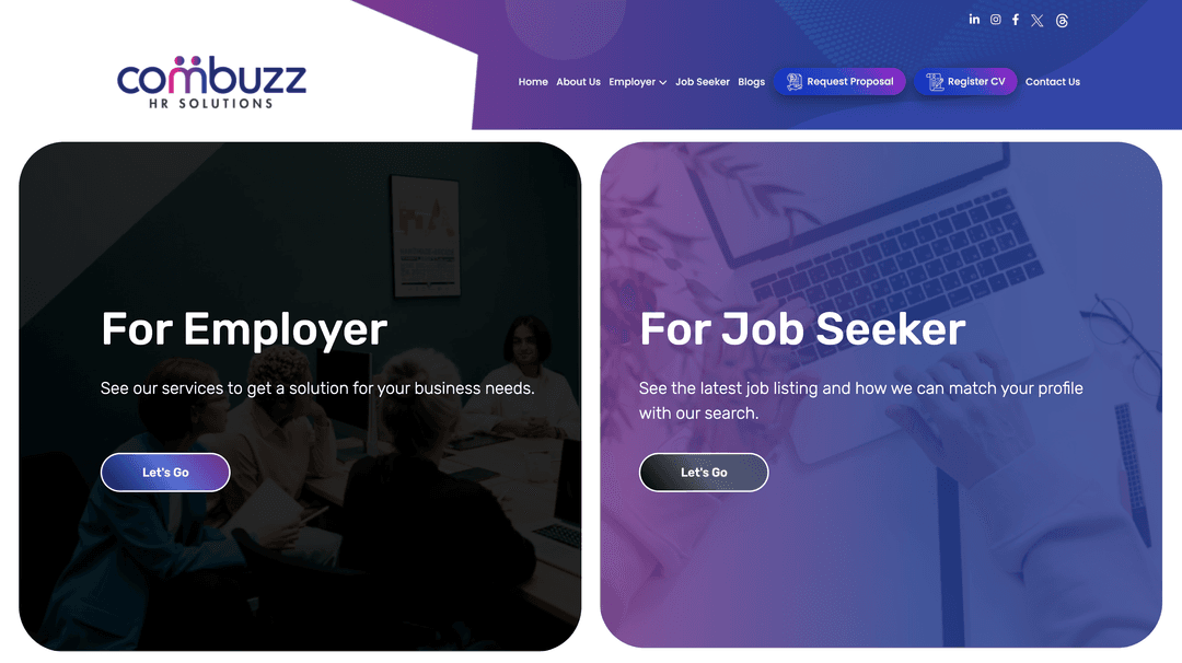 Combuzz HR Solutions platform screenshot