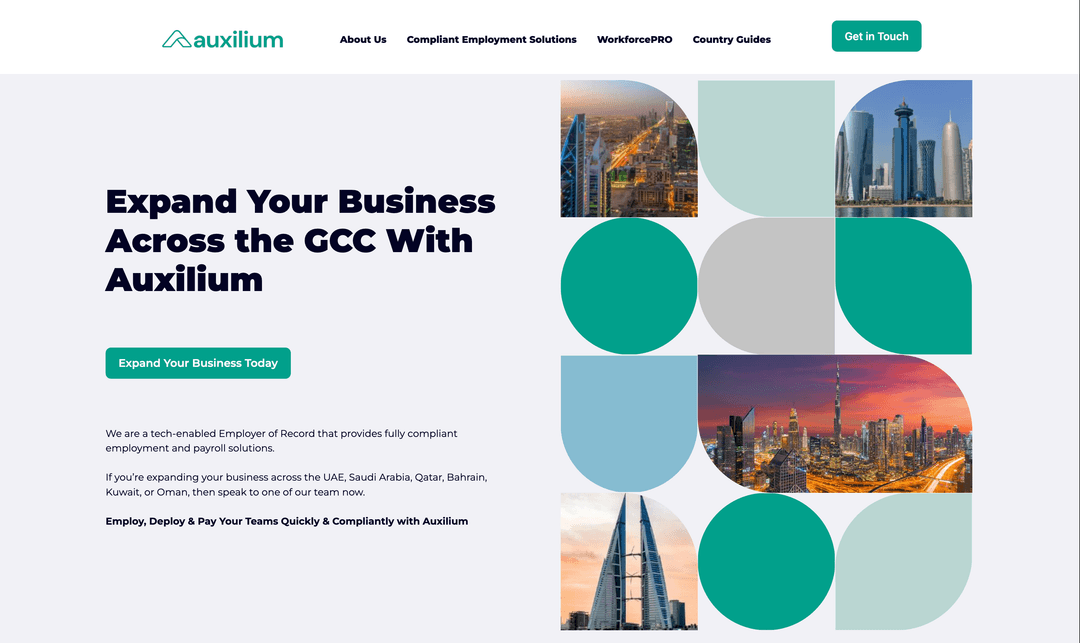 Auxilium platform screenshot