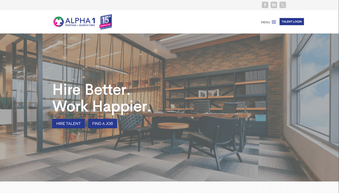 Alpha1 Staffing platform screenshot