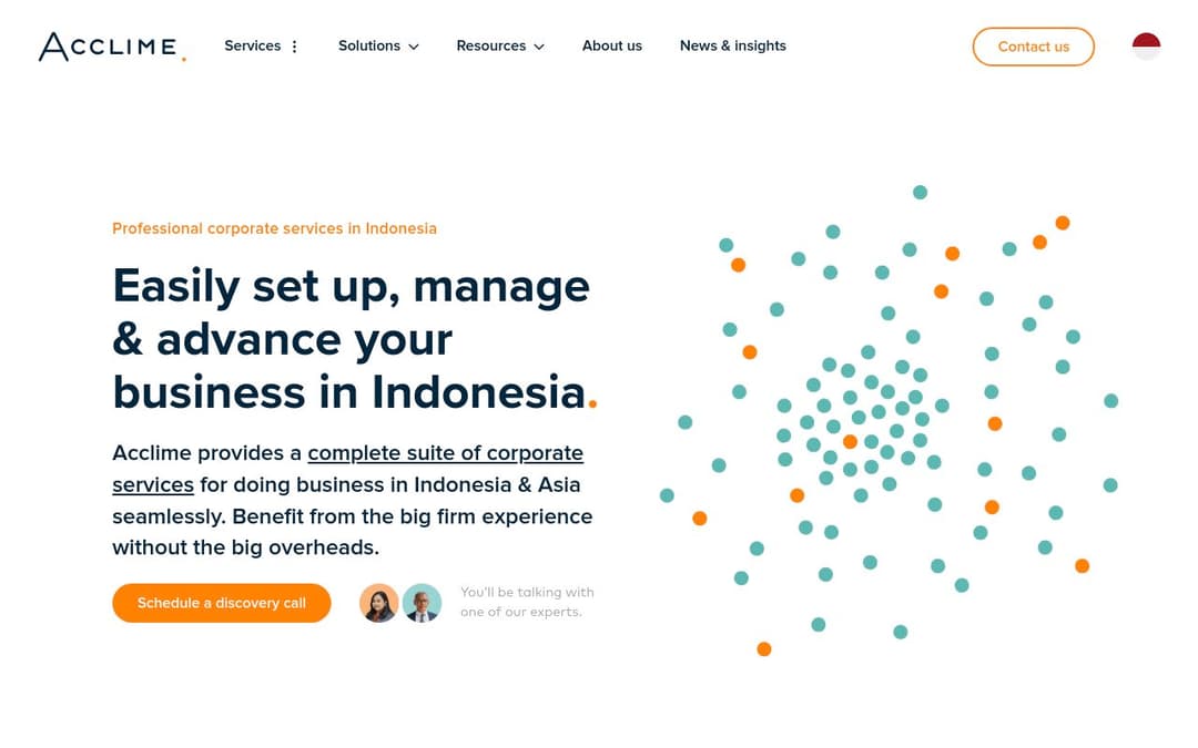 Acclime platform screenshot