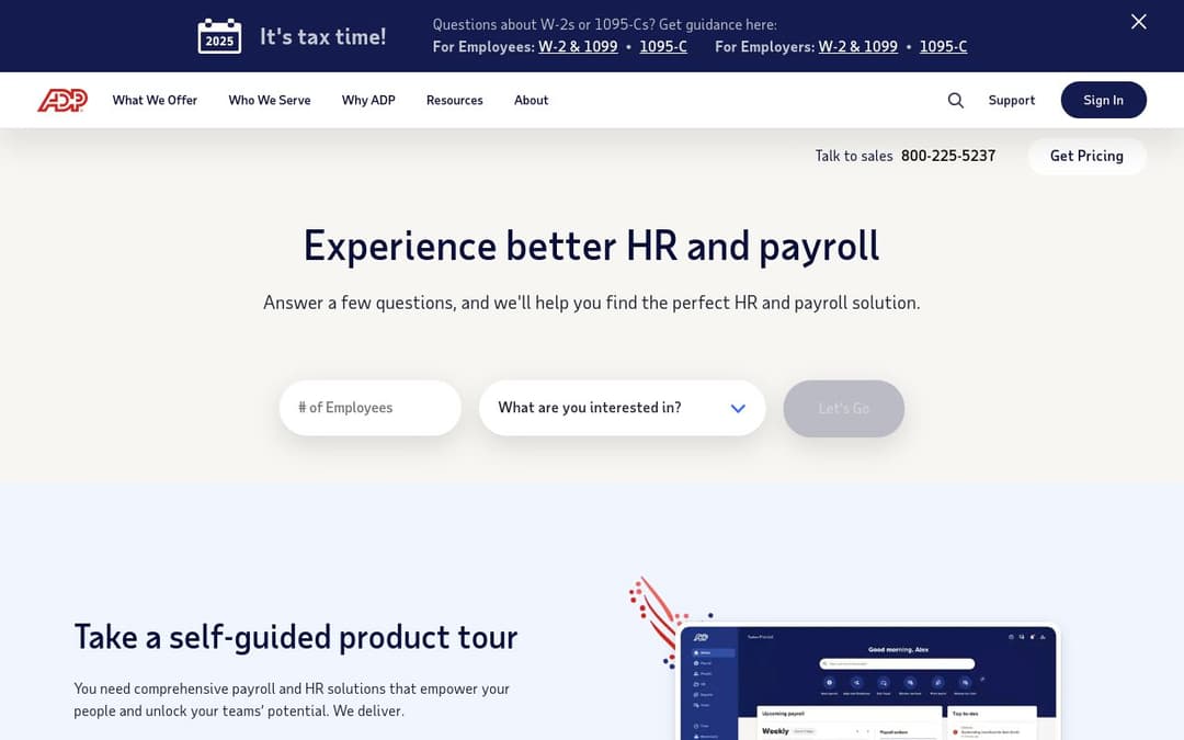 ADP platform screenshot