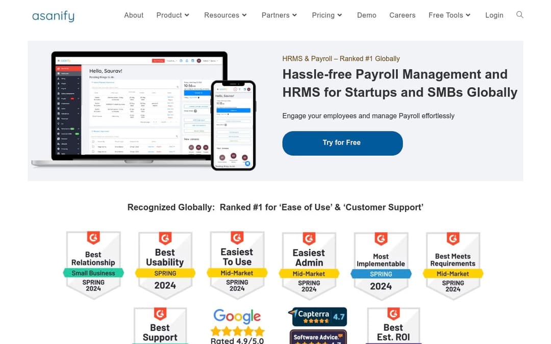 Asanify platform screenshot
