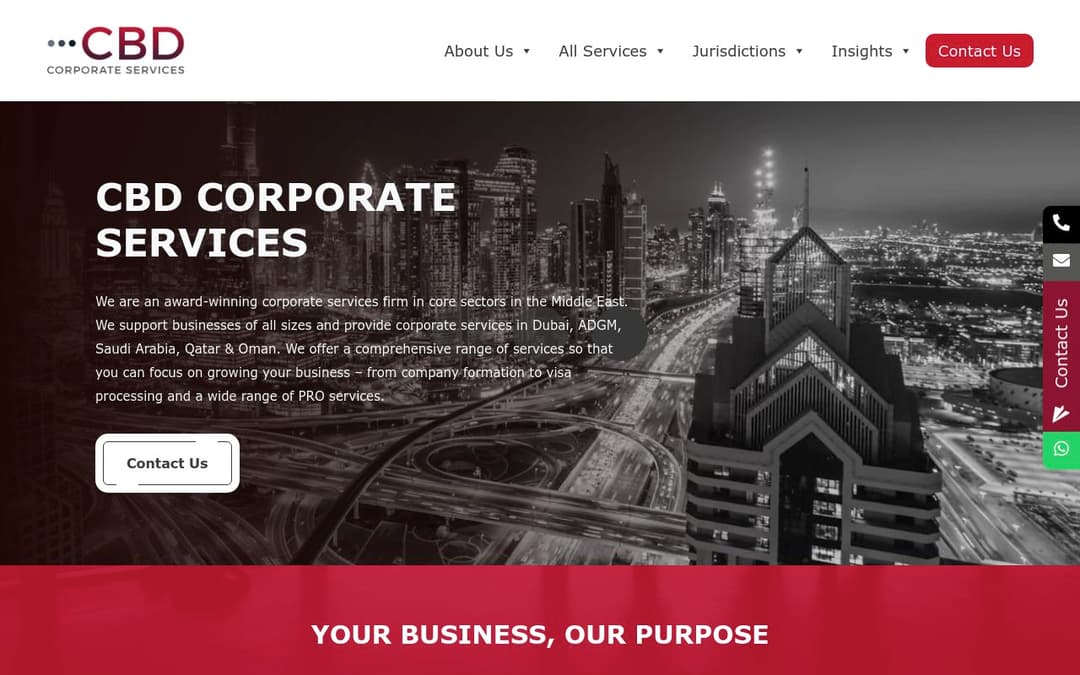 CBD Corporate Services platform screenshot