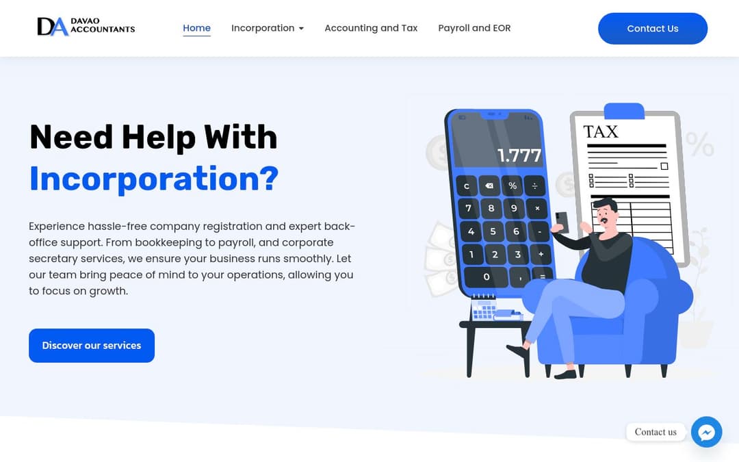 Davao Accountants platform screenshot