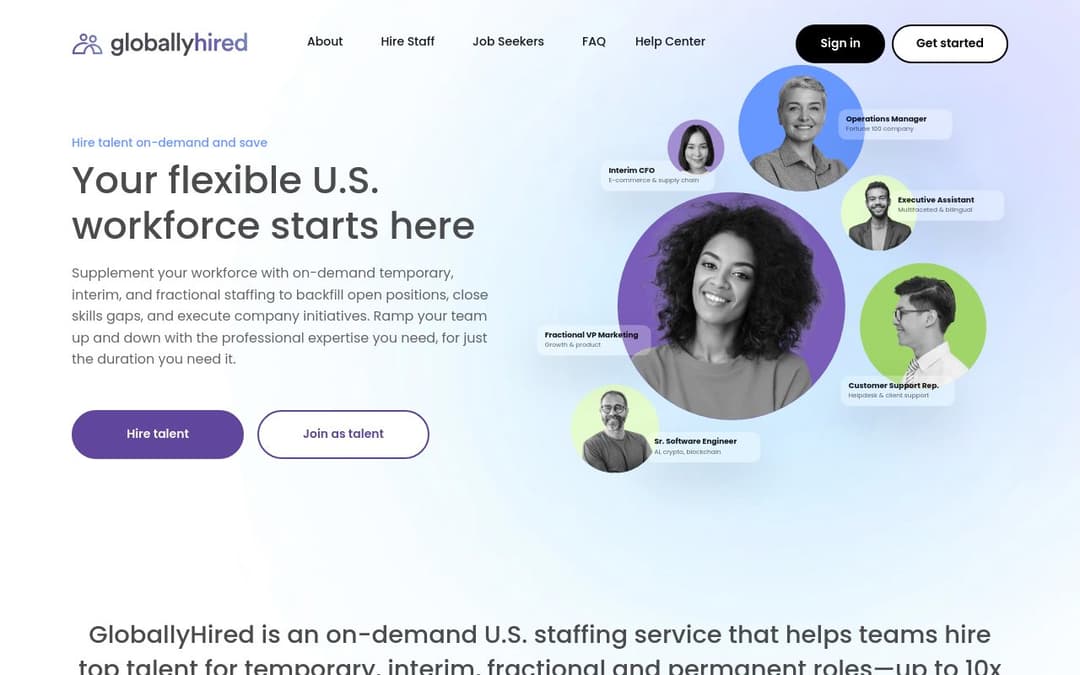GloballyHired platform screenshot