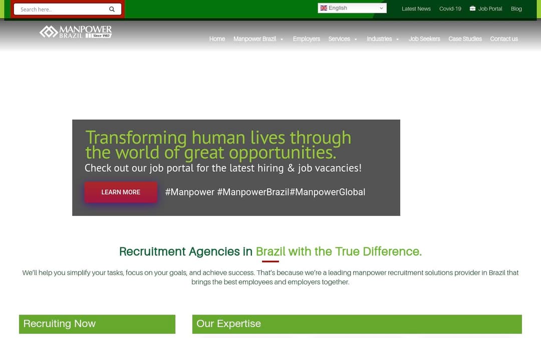 Manpower Brazil platform screenshot