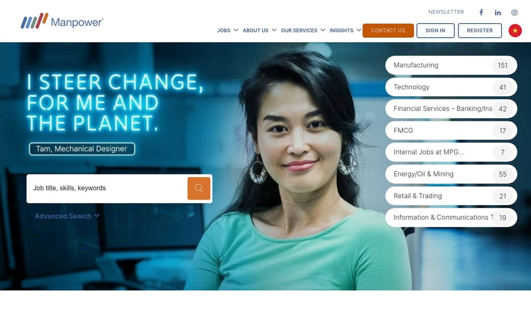 Manpower platform screenshot