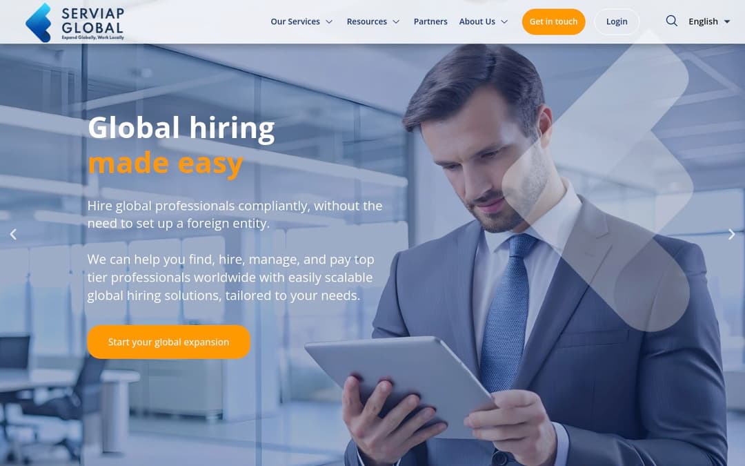 Serviap Global platform screenshot