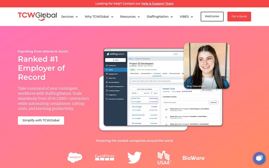 TCWGlobal platform screenshot