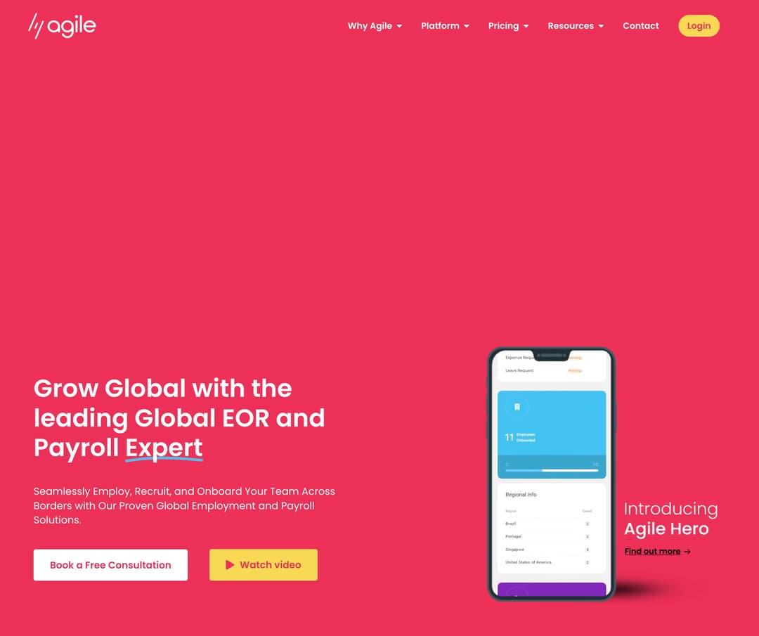 Agile HRO platform screenshot