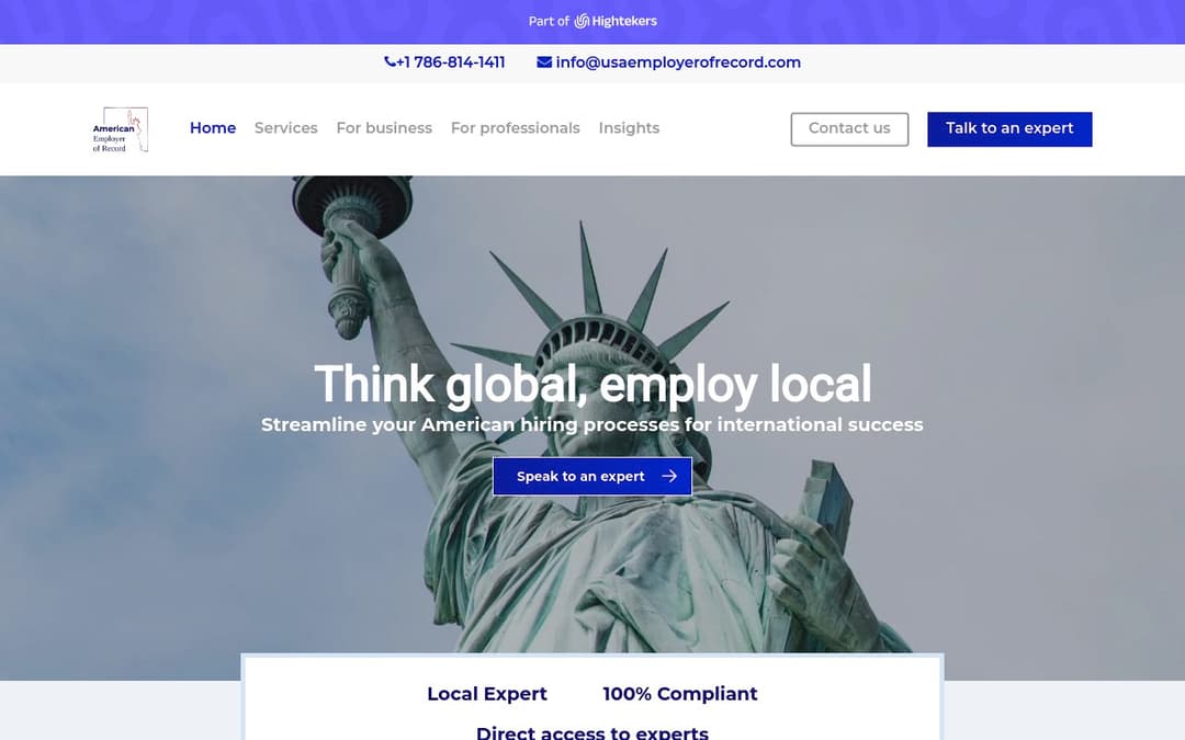 USA Employer of Record platform screenshot